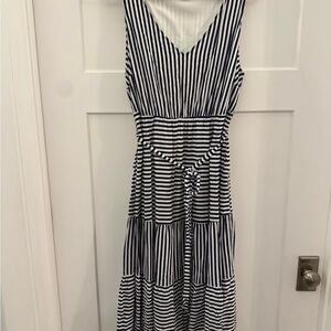 Torrid Navy and White Striped Maxi Dress Size 1